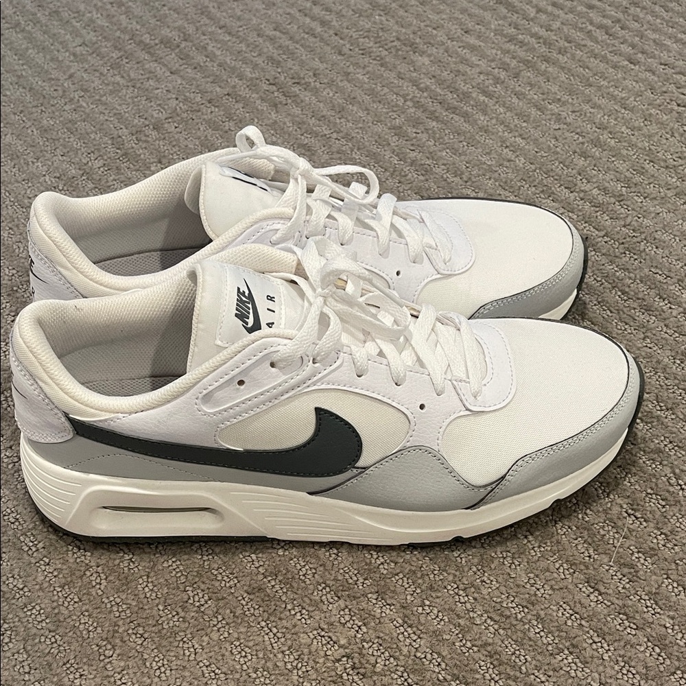 Nike Air White, light gray, and dark gray.  Size 11.5.  Worn once.